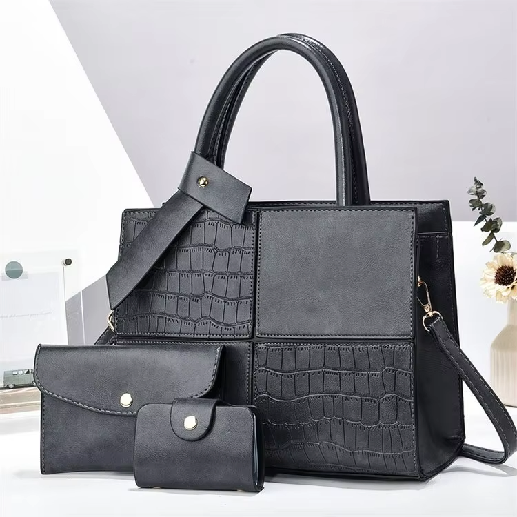 3-Piece PU Leather Designer Handbag Set