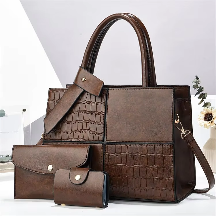 3-Piece PU Leather Designer Handbag Set