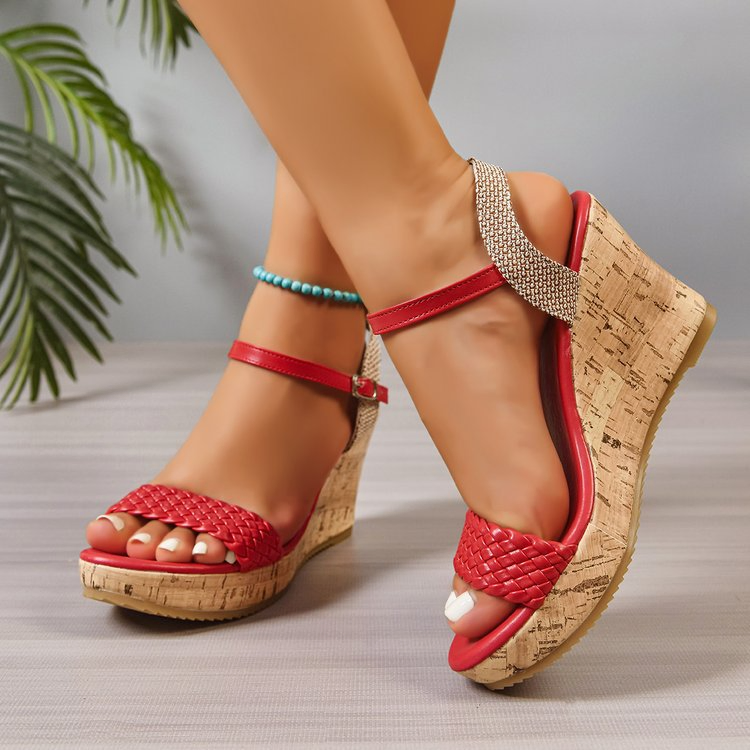 SCARLET BLOOM WEDGES