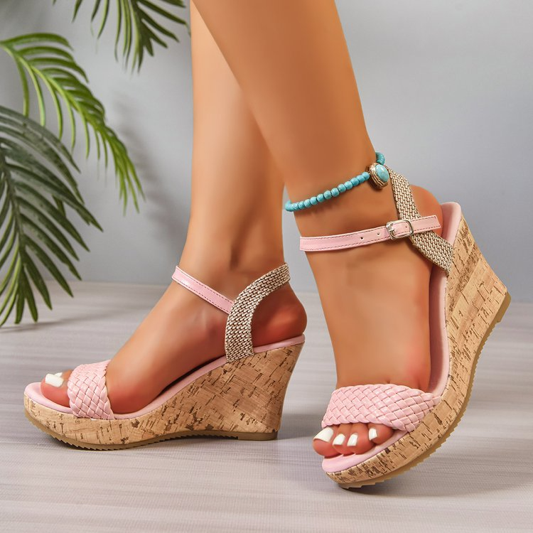 SCARLET BLOOM WEDGES