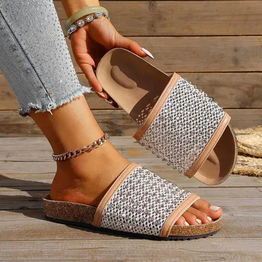 ELARA RHINESTONE SLIDES