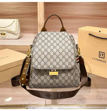 Large Capacity Women's Backpack with PVC 