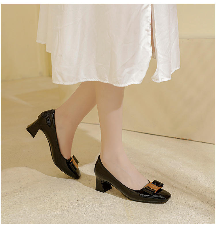 Apricot Single-Strap Pumps