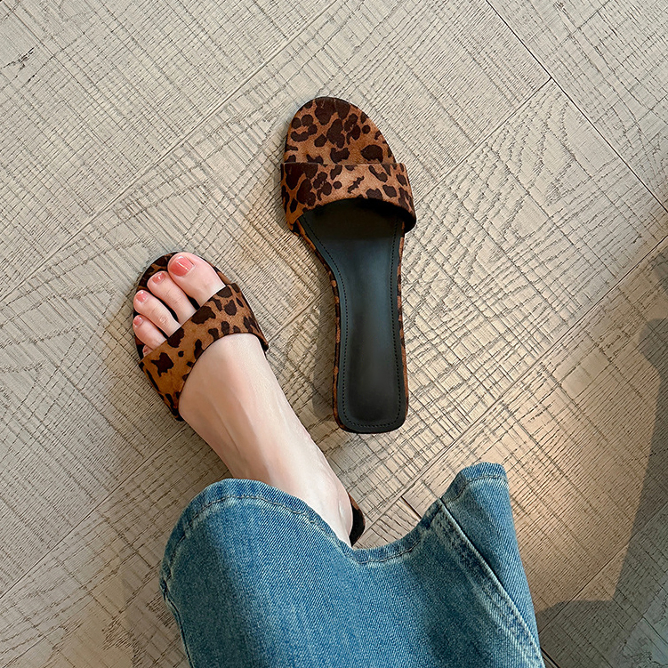 RETRO MINIMALIST OPEN-TOE SANDALS 0126leopardprint
