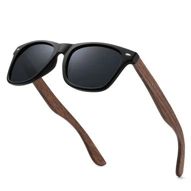 BAMBOO AND WOOD STUDS POLARIZED SUNGLASSES GB-8004