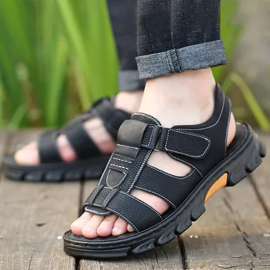 TOP-GRAIN COWHIDE NON-SLIP SLIPPERS GB-5120
