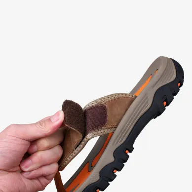 CROSS-BORDER DOCK LAYER COWHIDE MEN'S SANDAL GB-7222