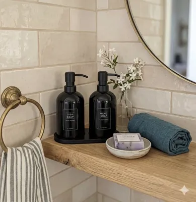 Modern Bathroom Soap Dispenser Set Minimalist Home Decor