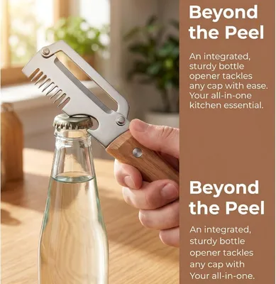 3 in 1 Vegetable Peeler with Wooden Handle Set