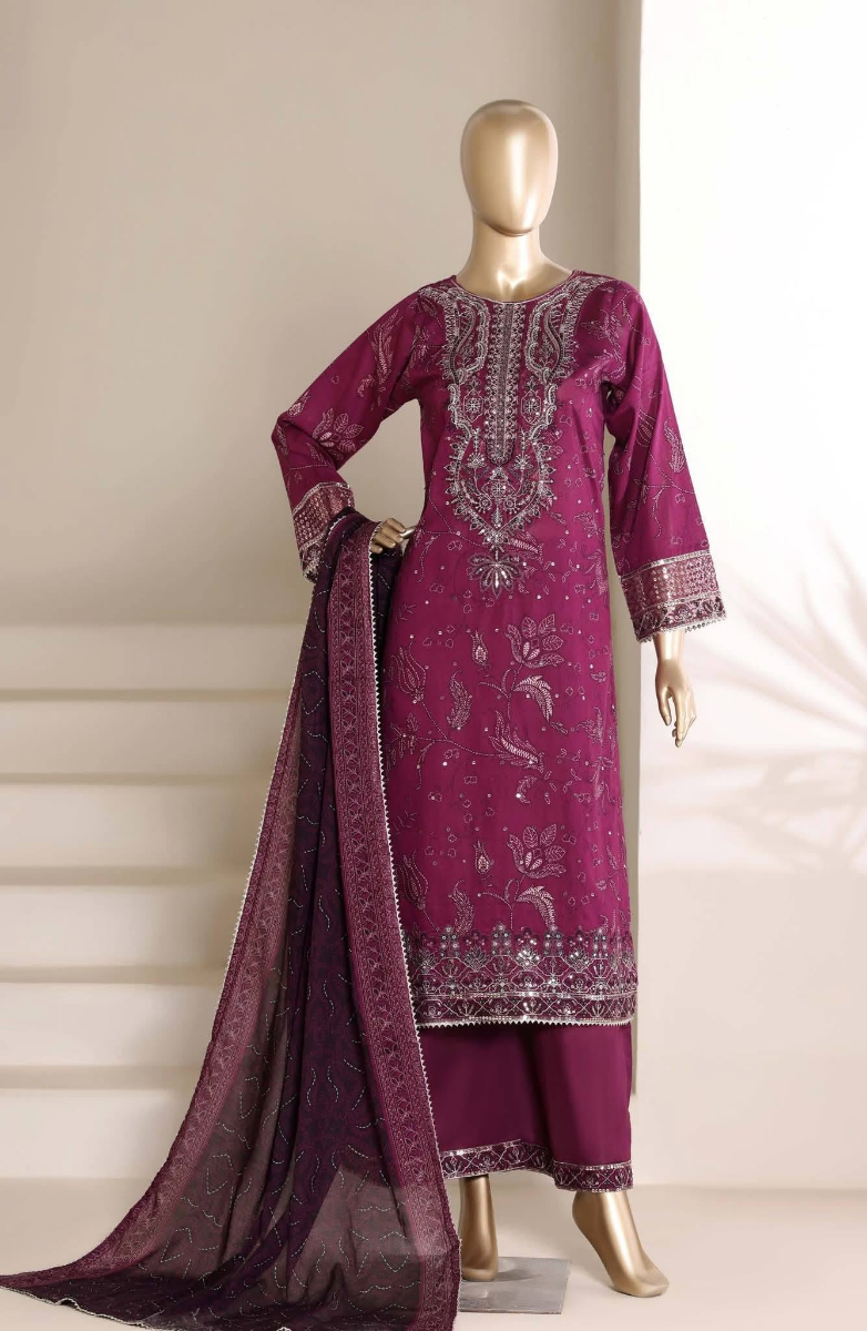 Pakistani Original Sadabahar Regal Festive Stitched 3Pcs Collection _ Purple