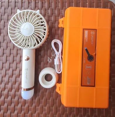 JSUPER Rechargeable Mini Hand Fan with LED Light