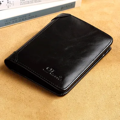 GENUINE LEATHER BIFOLD SHORT WALLET DB922B