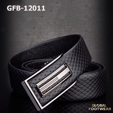 Automatic buckle full first layer cowhide men's belt