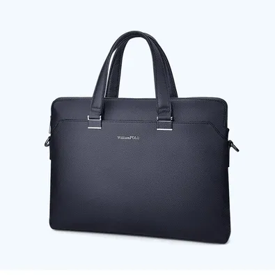 GENUINE LEATHER BLUE BUSINESS BAG