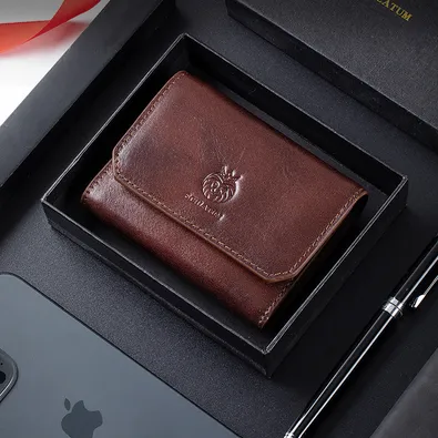 GENUINE LEATHER  MULTI-FUNCTIONAL SHORT WALLET GB-8310