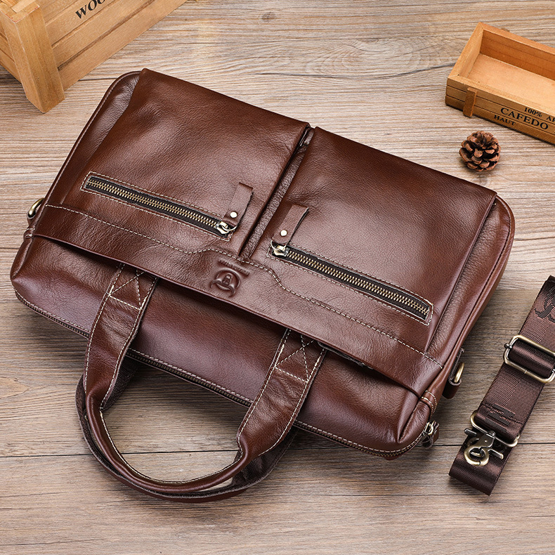 COWHIDE EXECUTIVE SHOULDER BAG bc057br