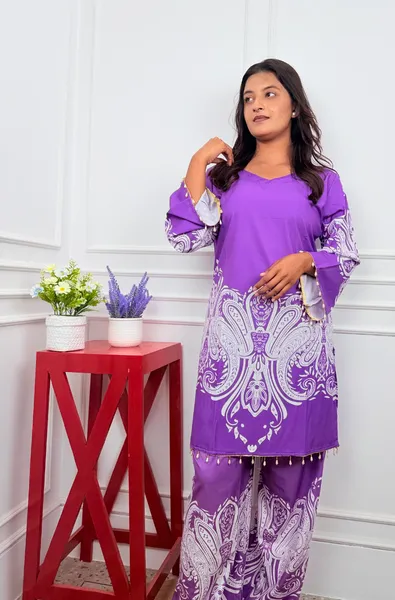 Purple Shade // Soft Thai Silk Fabric // Co Ord’s 2PCS Set