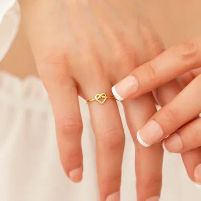 Love Knot Infinity Heart Adjustable Finger Ring