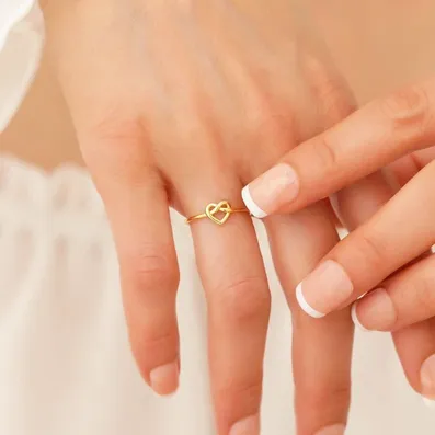 Infinity Love Knot Heart Adjustable Finger Ring