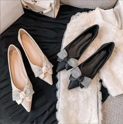 New Wedding Soft-soled Flat Bow Shoe.