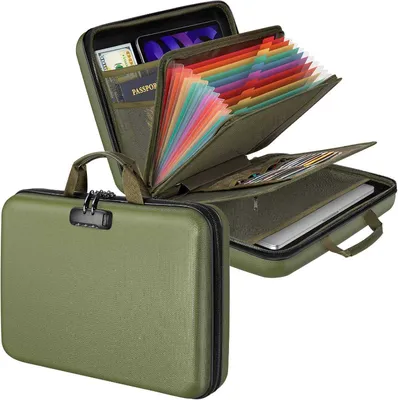 Fireproof File Organizer with Lock Black