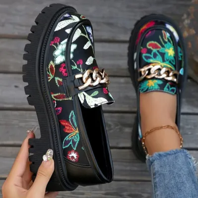 Mouth Round Toe Thick-Soled Shoes