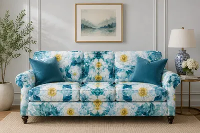 Printed Velvet Sofa Cover