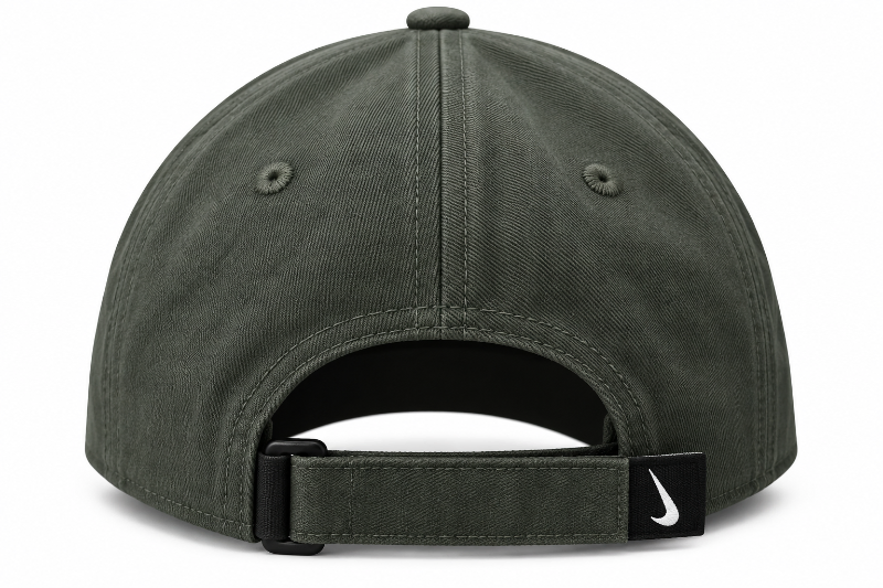 Nike Charcoal Grey Baseball Cap with Black Embroidered Swoosh – Premium Sportswear Cap