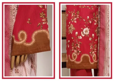Pakistani Original Sadabahar Printed Lawn Stitched 3Pcs _ Maroon