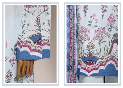 Pakistani Original Sadabahar Printed Lawn Stitched 3Pcs _ Sky Blue