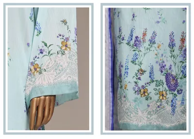 Pakistani Original Sadabahar Printed Lawn Stitched 3Pcs _ Sky Blue 