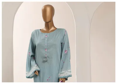 Pakistani Original Sadabahar Printed Lawn Stitched 3Pcs _ Aqua 