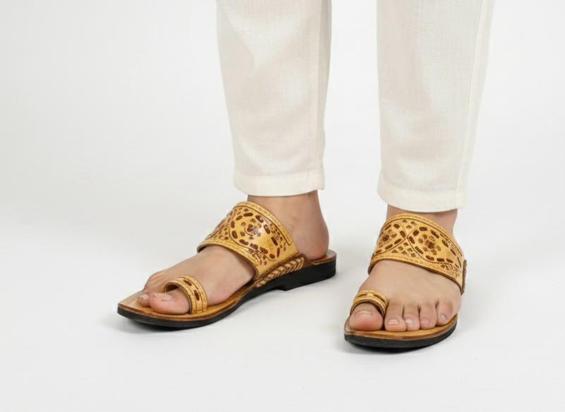 Tan Kolhapuri Chappals — Handcrafted Leather Sandals 