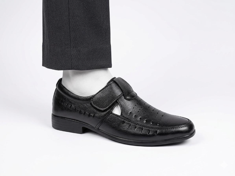 Men’s Brown Leather Fisherman Sandals – Adjustable Comfort