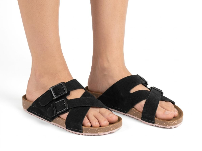 Men Buckle Sandals Cork Sole Comfort