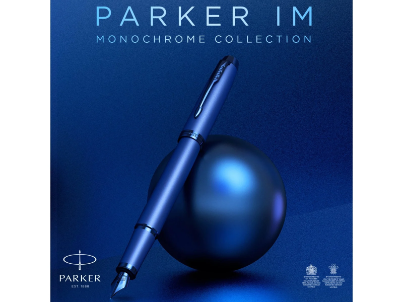 Parker IM Monochrome Fountain Pen – Blue Finish and Trims Fine Nib (France)
