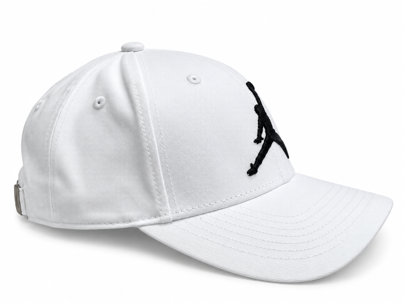 jordan Premium White Basketball Silhouette Embroidered Cap – Urban Sport Lifestyle Accessory