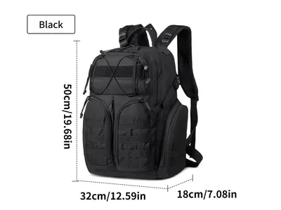 Men's Multiple Compartments Durable Waterproof Large Capacity Zipper Outdoor Hunting and Hiking Sports Bag Tactical Backpack