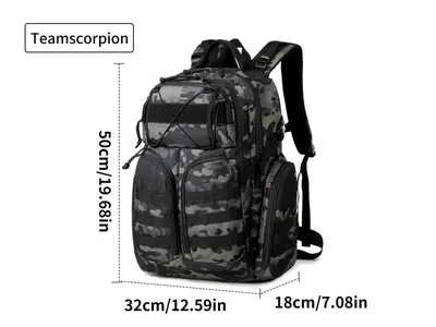 Men's Multiple Compartments Durable Waterproof Large Capacity Zipper Outdoor Hunting and Hiking Sports Bag Tactical Backpack