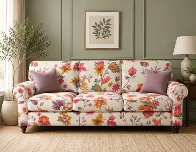Premium Floral Print Sofa Cover