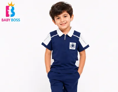 Baby Boss Boys Navy Blue Polo T-Shirt