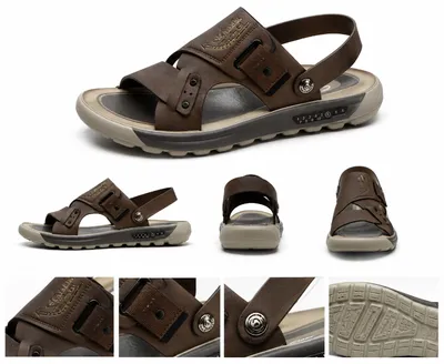 Men's Black Open-Toe Sport Sandal with Back Strap | Lightweight Daily Wear Footwear