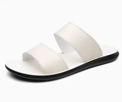 New Fashion Trendy Men's Leather Slides Sandals 