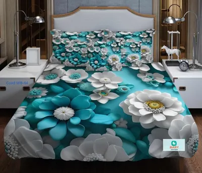 3D Waterproof Bedsheet (King Size 7x8 Feet) 4 piece set WB-44