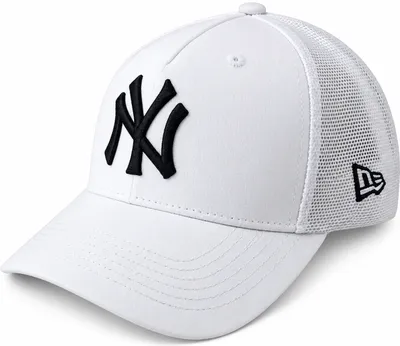 Premium White NY Embroidered Trucker Cap