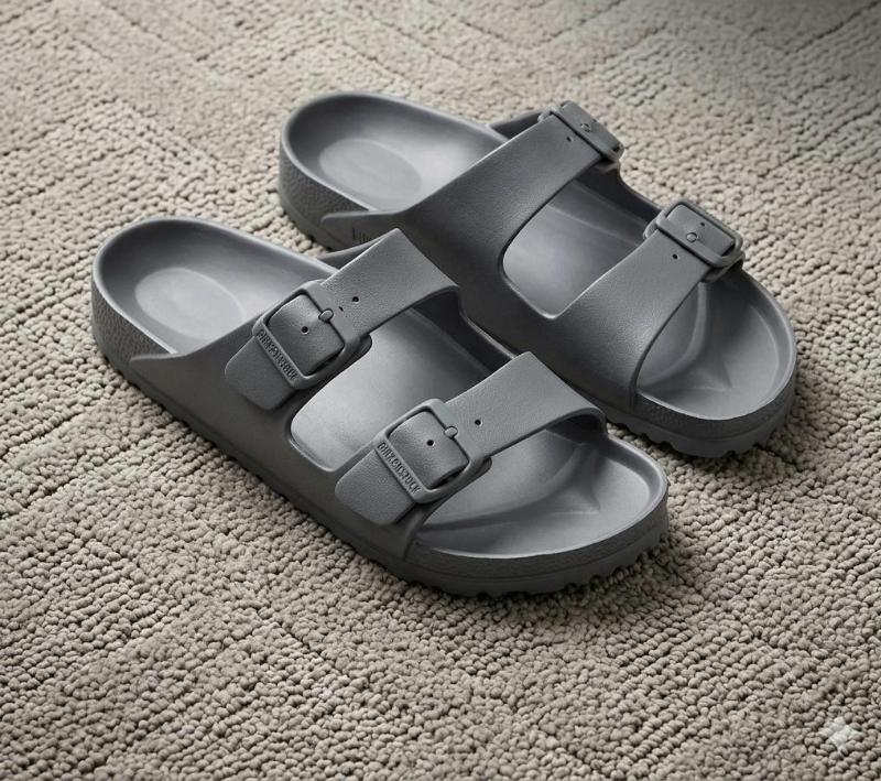  Birkenstock Arizona EVA Sandals – Two-Strap, Waterproof, White & Grey