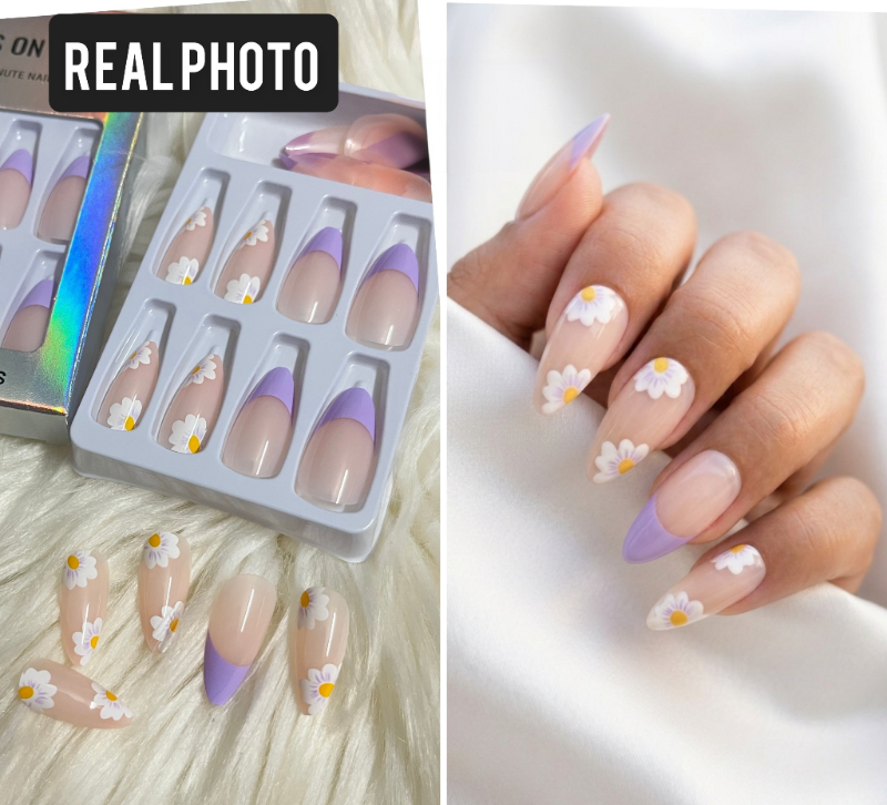 Purple Almond Flower Nail