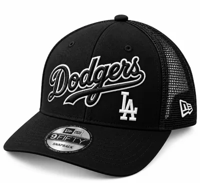 New Era 9FIFTY Black LA Dodgers Trucker Snapback Cap – Mesh Back