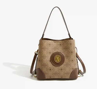 PRINTED BUCKET SHOULDER BAG