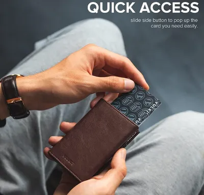 RFID Protected Smart Wallet With Side-Push Multi Card Holder 